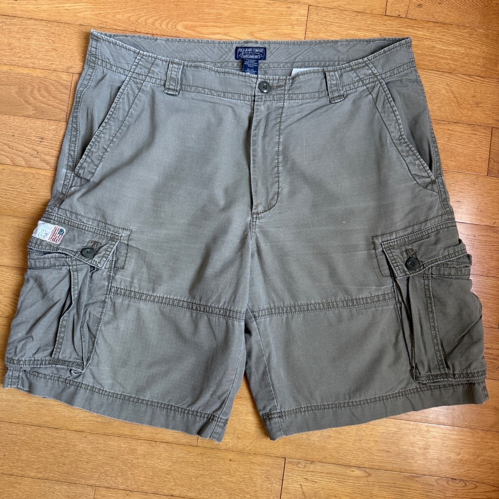 Polo Jeans Co. Ralph Lauren Cargo Shorts Men's 40 Green Utility Pockets